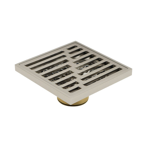 715033 71503301 4 inch Brass Bathroom Floor Drain Square Shower Drain with grate cover