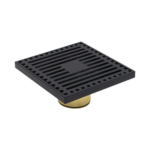 715034 71503504 Manufacturer Supply Wholesales Bathroom Shower Room Thickend Square Matte Black Pure Copper Brass Floor Drain