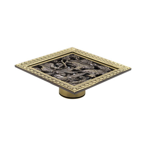 715041 71504101 Antique Square bronze Anti-odor Bathroom shower Drain  Brass Floor Drain