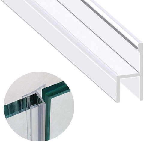 GUIDA 716064 Weather Stripping Flexible Clear aluminum Shower Room Plastic Door Bottom/Corner Seal Brush Adhesive Sealing Strip